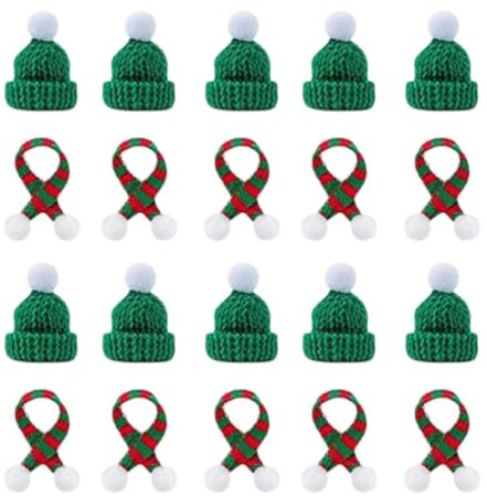 Vynetra Praktische Packung mit 20 kleinen Weihnachtsmützen, Partyzubehör für stilvolle Flaschen und Festival-Heimdekoration