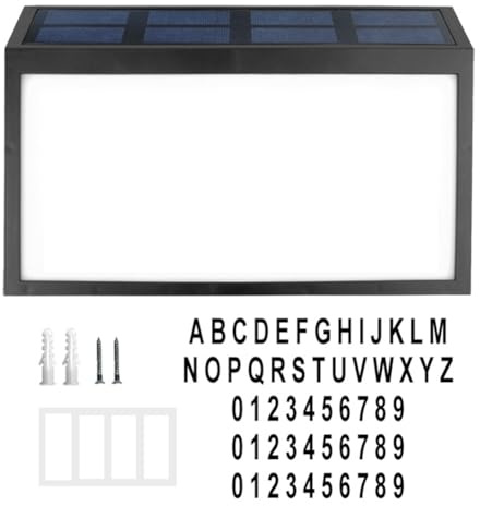 Xnuiasqe Solar Doorplate Light Outdoor Waterproof LED Digital Wall Mounted Address Number Plate Light