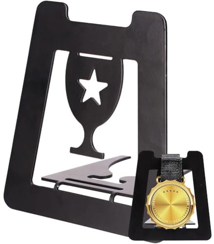 Keuyeo Espositore Porta Medaglie Singolo, Tavolo, in Metallo, per Premiazioni Sportive, Insegne, Badge, Ufficio, Camera Letto