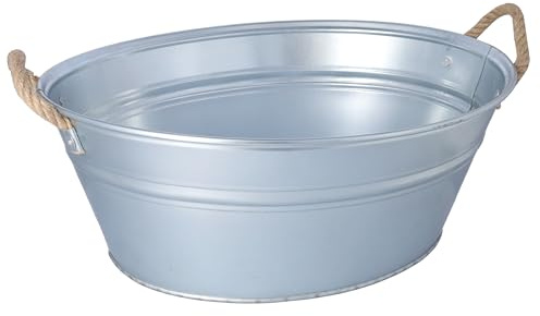 HRB Zinkwanne wasserdicht Liter Volumen Getränkekühler Eiswürfelbehälter Pflanztopf aus Zink (28 Liter)