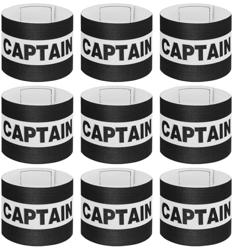Vyuwast 10 Pcs Adjustable Football Captain Armbands for Adults | Breathable Nylon, Hook-and-Loop Closure, Elastic Fit, Sport Armband for Soccer, Rugby, Basketball and Training