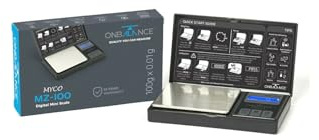 VDUK On Balance Myco MZ-100/200 Digital Mini Scale, 100g x 0.01g Precision, LCD Backlit Display, Portable Design for Kitchen, Jewelry, Travel (MZ-100)