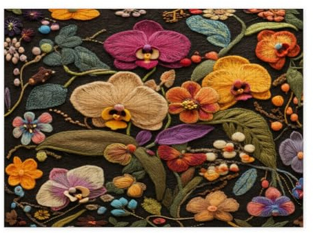 Spring Phalaenopsis Orchid Flower Jigsaw Puzzles for Adults 500 Piece, Knitting Theme Florals Wooden Puzzles, Fun Vintage Pattern Decor for Home