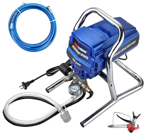 Airless Farbsprühsystem mit 5m Hochdruckschlauch, 1800W Wandstreichpistole, 5800 PSI, 2,5 l/min, Max. Druck 400 Bar für Innen- und Außenanstriche, Zaunzubehör
