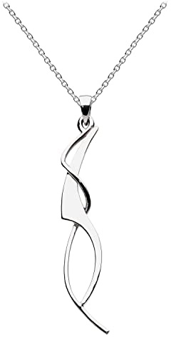 Dew Women's Art Nouveau Sterling Silver Necklace of Length 18 inch