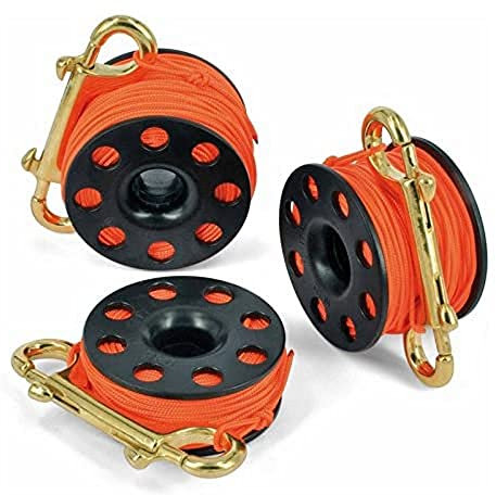 Best Divers Finger Reel Karabiner Messing 15 mt