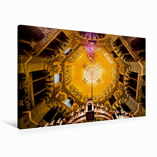 Premium Textil-Leinwand 75 x 50 cm Quer-Format Aachener Dom, Oktogon | Wandbild, HD-Bild auf Keilrahmen, Fertigbild auf hochwertigem Vlies, Leinwanddruck von Michael Bücker