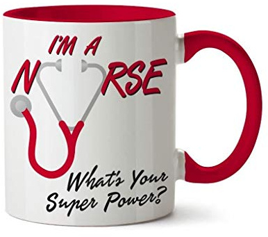 Bang Tidy Clothing Gifts for Nurse - Funny Coffee Tea Mugs - Gift Ideas for Nurses (Red Mug) - Ceramic 11 oz