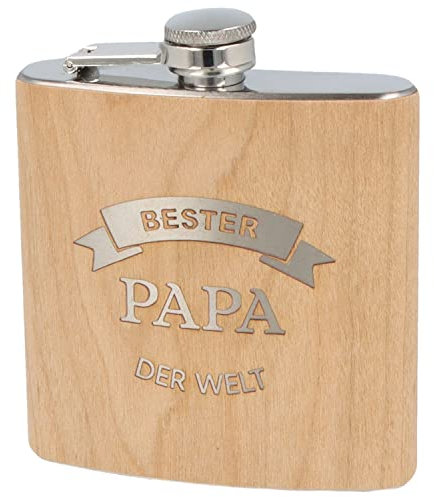 Spruchreif · Flachmann aus Edelstahl mit Gravur · perfekte Geschenkidee für Männer · Geburtstag · Weihnachten · Geschenke für Männer · Flachmann aus Holz