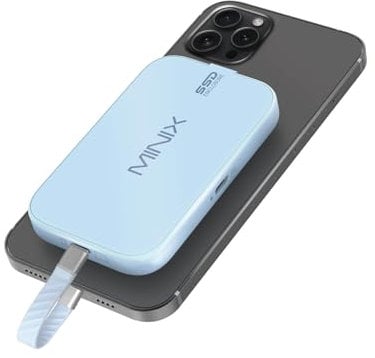 MINIX Magnetic M.2 2230 NVMe SSD Encosure Supports iPhone 15/16 Pro Max ProRes, Type C USB 2.0 Audio Port, Compatible with iPad Pro, MacBook, Laptop,PD 60W Max, External SSD Case
