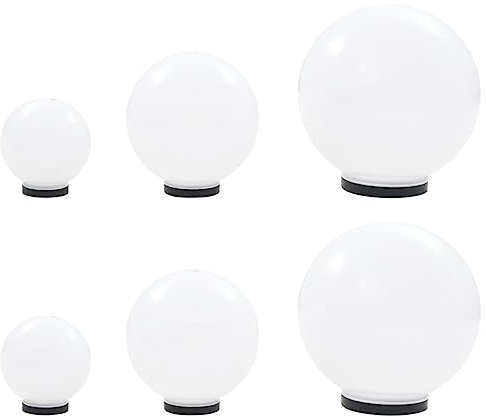 vidaXL 6x LED Gartenleuchte Kugelleuchte Kugellampe Lichtkugel Gartenkugel Leuchtkugel Außenlampe Gartenlampe Außenleuchte Leuchte Lampe Garten 20/30/40cm PMMA