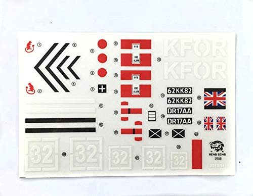 Henglong 3908 Dekorations-Aufkleber, Maßstab 1:16 British Challenger Ii Rc Tank