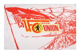 Flaggenfritze Zimmerflagge 1.FC Union Berlin - 90 x 140 cm + gratis Aufkleber
