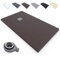 Plato de Ducha RESINA Extraplano EstiloBaño®TERRA - Antideslizante TEXTURA PIZARRA - Todas Las Medidas Disponibles -Varios colores -【80x160, Chocolate Ral-8017】- Incluye Válvula desagüe+Rejilla