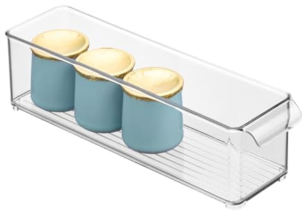 iDesign Stapelbarer Kühlschrank-Aufbewahrungsbehälter, transparent | Mit Griff