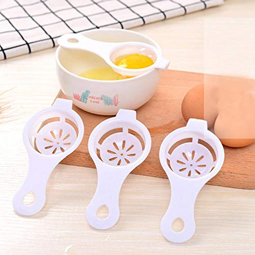 Egg Divider White Separator Portable Safe Plastic Egg handling Spoon Funnel Yolk Independent Home Kitchen Cooking Gadget 3Pcs.