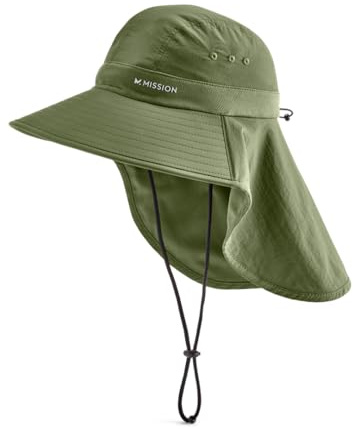 Cooling Sun Defender Sun Hat, UPF 50 UV Protection for Men Women, Wide Brim Outdoor Hat for Hiking, Fishing, Beach, Gardening (Bronze Green)