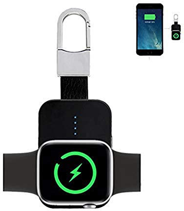 Woffoly Cargador Inalámbrico Llavero para Apple Watch, 1000mAh Cable de Carga Portátil para iPhone, Compatible con Apple Watch Series SE/6/5/4/3/2/1 & 44mm/42mm/40mm/38mm