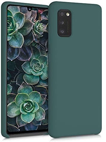 kwmobile Hülle kompatibel mit Samsung Galaxy A41 Hülle - Silikon Handy Case - Handyhülle weiche Oberfläche - kabelloses Laden - Moosgrün