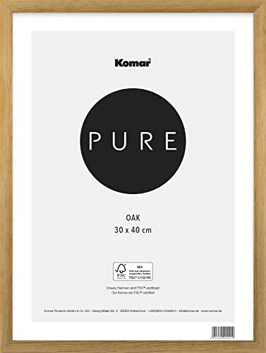 Komar Marco de Fotos de Madera marrón 30 x 40 cm con Cristal acrílico de Alta Transparencia, Natural, Roble Altamente Transparente, Naturaleza
