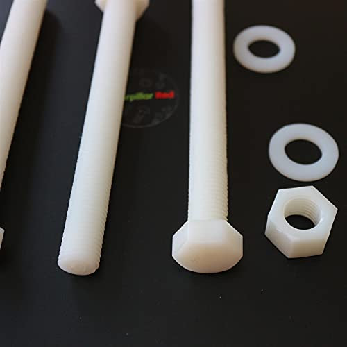 5x Vis à tête Nylon Naturelle Hexagonale, M16 x 150mm, Ecrous et boulons en plastique, Rondelles, Nylon, Naturelle