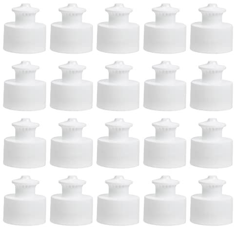 Veemoon Drinking Water Bottle Caps 20Pcs Push Pull Replacement Caps Sports Bottle Lids Safe Twisted Reusable Bottle Cap Cover Lid for Soda Water Bottles White 3cm Portable Bottle Screw Lids