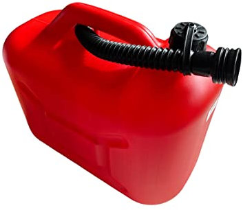 Benzinkanister 20L Kunststoff Rot, Kanister mit Ausgießer, Reservekanister, Kraftstoffkanister