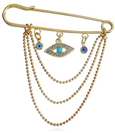 Wendalern Kristall Auge Brosche Pin Mehrschichtigen Hängenden Perle Kette Anstecknadel Cz Bösen Auge Charme Brosche Glück Teufel Auge Quaste Pin Hochzeit Bouquet Abzeichen Schmuck Für Frauen Männer