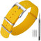 ANNEFIT Nylon Uhrenarmbänder 22mm mit Edelstahl Metall Schließe, Sport Atmungsaktive Ersatzarmband (Gelb)