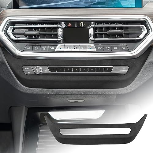 FDAIUN Für BMW X3 G01/X4 G02/iX3 G08i 2022 2023 Alcantarn Style Auto Panel Cover Verkleidung Konsole CD Panel Cover Innenaufkleber Zubehör Schwarz…