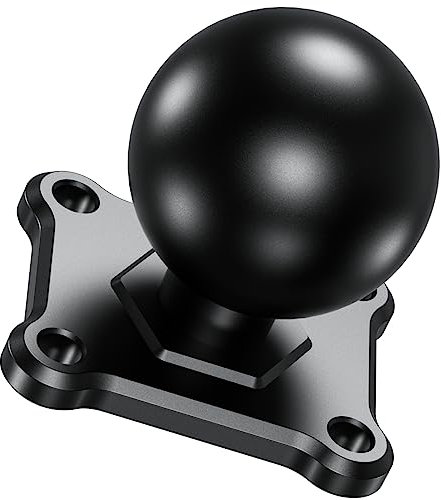 BRCOVAN Aluminum Alloy 4-Hole AMPS Square Plate Base Mount with 1.5'' TPU Ball Adapter Compatible with RAM Mounts C Size Double Socket Arm, CNC Machining, iii Grade Hard Anodized Surface