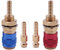 NISHZHU 2 StüCk 6 Mm WassergeküHlter LuftgeküHlter Gas-Wasser-Adapter Schnellkupplung für MIG WIG-SchweißBrennerstecker, Blau + Rot