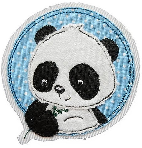 Aufnäher * Patch * Applikation * gestickt * Panda * ca. 10,5 cm * PA-ws_0035S