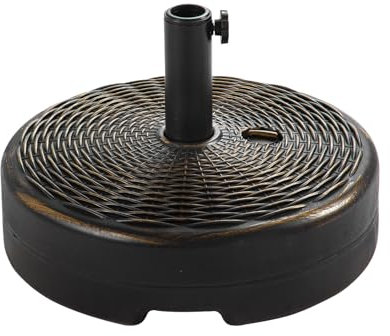 C-Hopetree Befüllbar Sonnenschirmständer Schirmständer Sonnenschirmfuß für Schirmstöcke bis 38/48 mm, mit 17 L Wasser o. 25 kg Sand, Rund Bronze