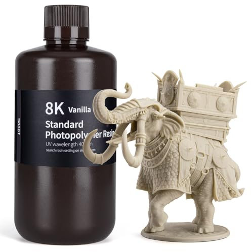 ELEGOO 8K Standard Photopolymer Resin 405nm UV-härtendes Harz Beste für Saturn 2 8K LCD 3D Drucker Vanille 1000G