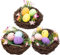 J1GOXXU 27Stück Frühling Ostern Künstlich Vogelnest Zubehör Basteln Nest Bunte Gefleckt Eiern Blume Blatt Simulation Lebensecht Verzierung Innen Außen Garten Hof Baum Haus Ostern Dekoration Zubehör