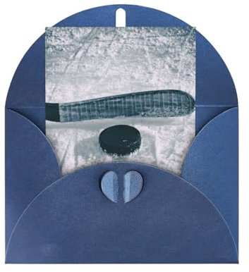 Hockey Sports Blanko-Karten und Umschläge. Geburtstagskarten, Weihnachtskarten, Halloween, Dankesbriefe, Ermutigungskarten