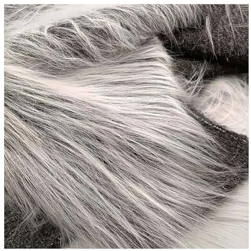 Langfloriges Kunstfell Stoff Kunstpelzstoff Plüschstoff Flauschiger Stoff für Kostümmode Teppiche Requisiten Kulissen Cosplay Stuhldekoration Fotografie Crafts 170x50cm(Color:Bartfarbe)