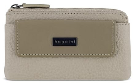 bugatti Sina Schlüsseletui mit 2 Schlüsselringen Leder, Damen-Schlüsselmäppchen in beige