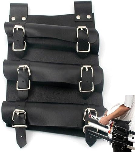 ZerAPh Gaine porte-épée médiévale en cuir - Ceinture réglable - Grenouille - Accessoire de cosplay (noir, PU, 100 cm)