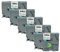 vhbw 5x Schriftband-Kassette kompatibel mit Brother PT H108, H108GT, H300, H110BK, H300LI, H200, H110 Etiketten-Drucker 8m x 12mm Schwarz auf Weiß