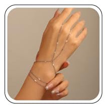 Inateannal Mehrlagige Fingerringe Armband Silber Sklavenarmband Handkette Boho Handgeschirr Kettenarmband Vintage Ring Handgelenkarmband Schmuck Für Frauen Und Mädchen