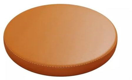 PU Leder Esszimmerstuhl Sitzpolster Wasserdichtes Rundes Stuhlkissen, Memory Foam Rundes Sitzkissen, 30cm/35cm/40cm Leder Wasserdichtes Rundes Stuhlpolster(Color:Orange Yellow,Size:35*35cm)