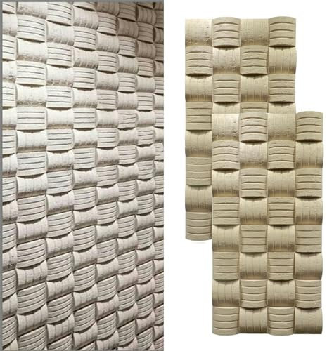 Innovz 2pcs Heavy Duty 3D Wall Panels 7cm Extra Thick, Premium PU Panels Wall Woven Rattan Texture, Lobby Living Room Wall Background Gaming Setup Wall Decor(Yellow)