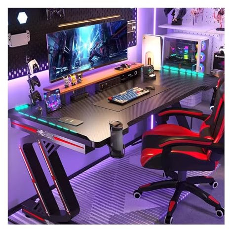 xiuling4568 PC Desk Original Carbon Fibre Desktop Pc Table Desk Home Bedroom Desk Live Game Table Gaming Table and Chair Set Office Desk(120x60x75cm)