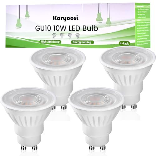 Karyoosi 4er Gu10 LED Neutralweiß 4000K, GU10 LED Lampe 10W ersetzt 100W Halogen Leuchtmittel,1000 Lumen, Abstrahlwinkel 120° Leuchtmittel, Nicht Dimmbar