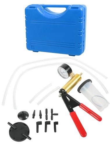 Flaconi Purgador Frenos Coche,Purgador Frenos Moto,Vacuometro,Purgador Frenos,Bomba de Vacio,Kit de Bomba de Vacío,Kit de Bomba de Vacío de Purga de Frenos con Medidor,para Vehículo Automotriz,Moto