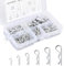 Set di 100 mollette in acciaio inox, con molla di traino, 6 misure, per camion, trattori, tosaerba, auto, camper