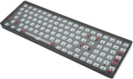 Yunseity Modulare Mechanische Tastatur, Mechanische Tastatur DIY Kit 5-Pin-Schalter 5.0 96% Layout 100 Tasten für Gaming (Black)