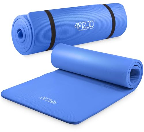 4FIZJO Fitnessmatte mit Tragegurt, Abm. 180x60 cm, NBR-Schaumstoff, Rutschfest, Komfort, In & Outdor, Pilatesmatte, Yoga Matte, Sportmatte, Gymnastikmatte, Trainingsmatte